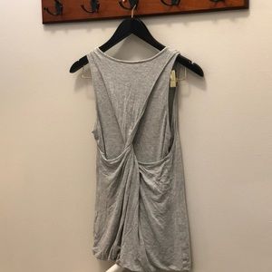 Athleta Twist Back Detail Sleeveless V-Neck Soft Tank in Grey Women's Small